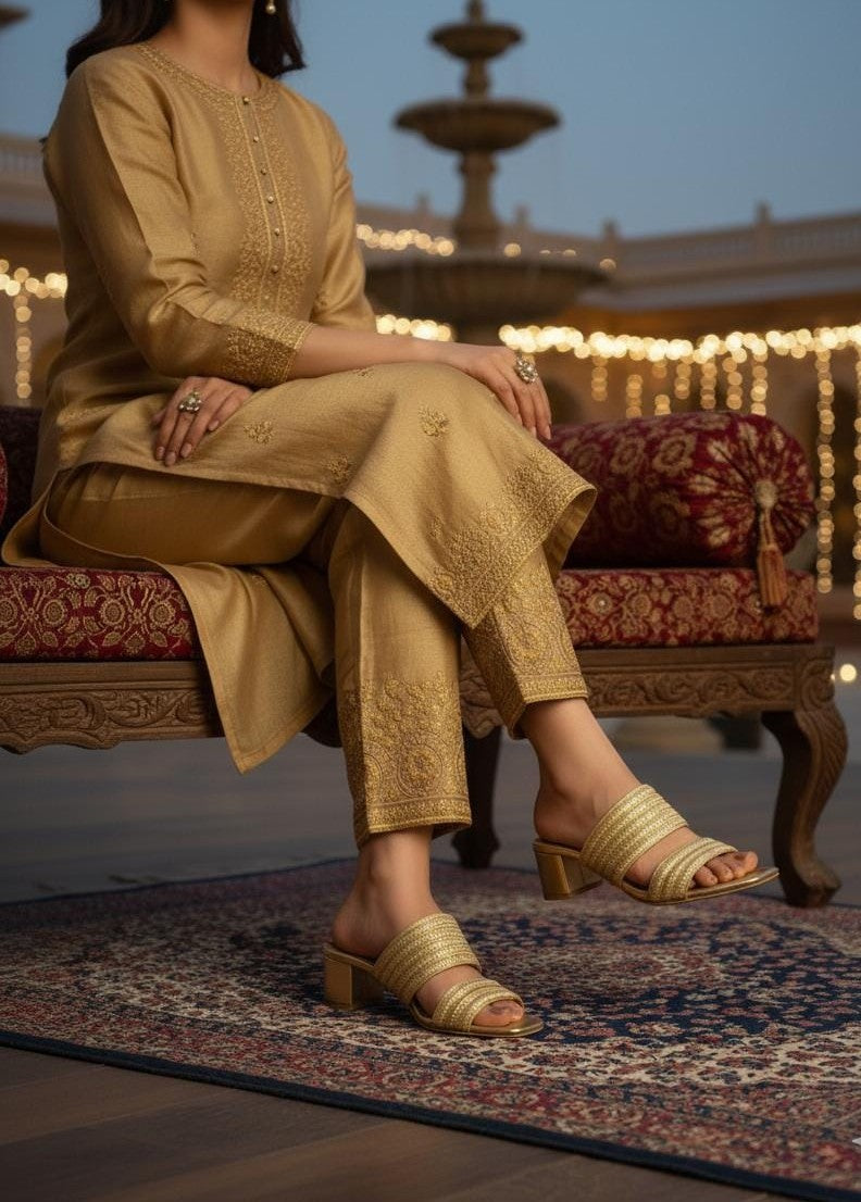 MYRA GOLD HEEL