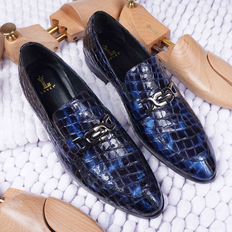 MORGAN CROCO PATENT | BLUE