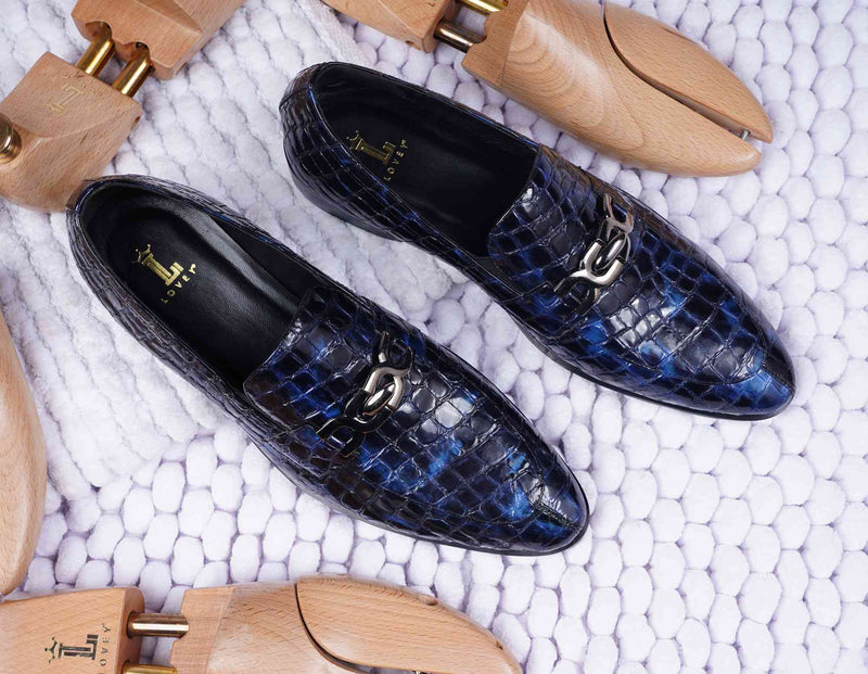 MORGAN CROCO PATENT | BLUE