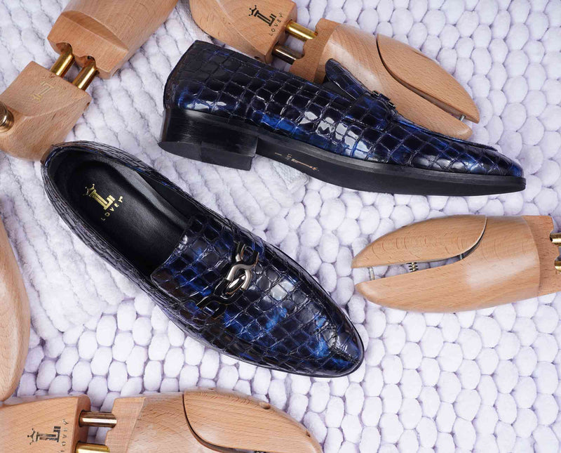 MORGAN CROCO PATENT | BLUE