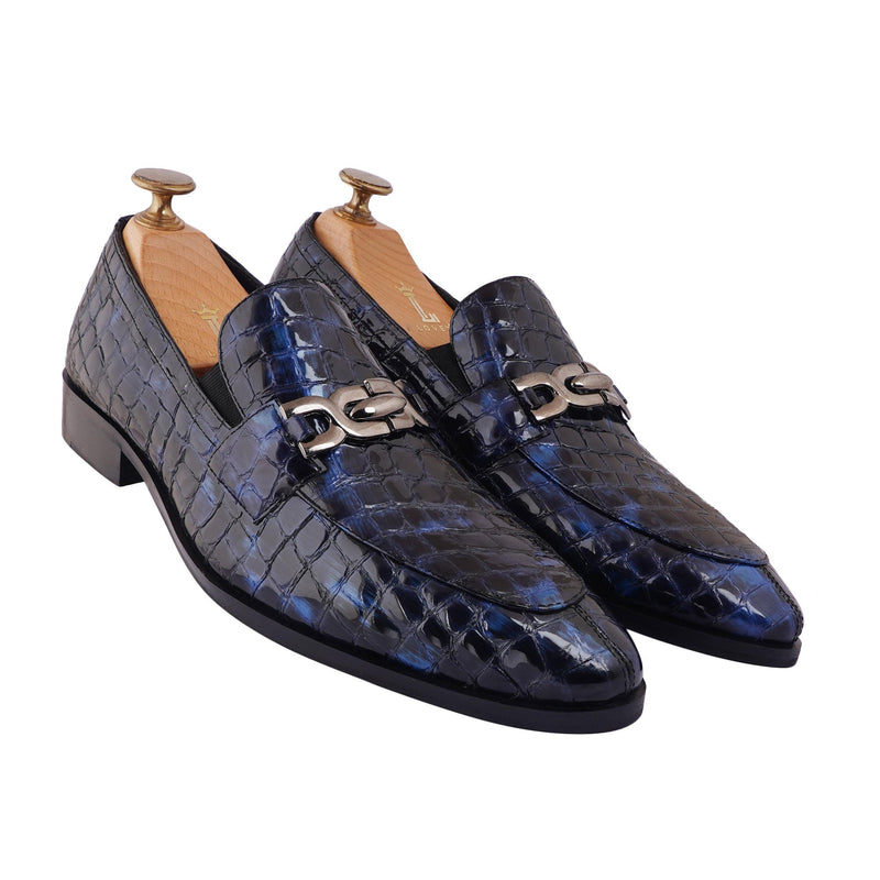 MORGAN CROCO PATENT | BLUE